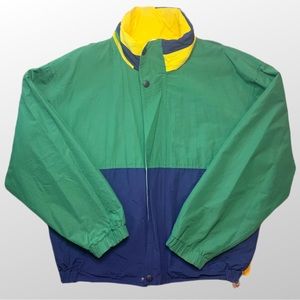 Blue Green and Yellow Reversible Hooded Jacket by Rainforest